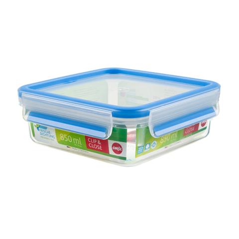 Boîte carrée Clip & Close bleu 0,85 L Emsa Boîte carrée Clip & Close bleu 0,85 L Emsa