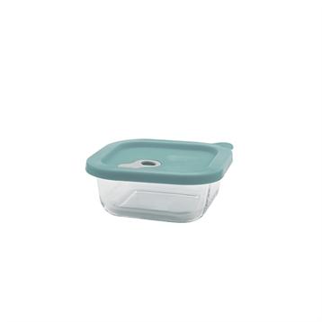 Boite carrée en verre avec couvercle en silicone vert 460 ml Point Virgule