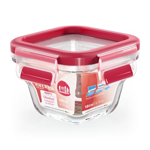 Boite clip&close verre carré 0,18L Emsa Boite clip&close verre carré 0,18L Emsa