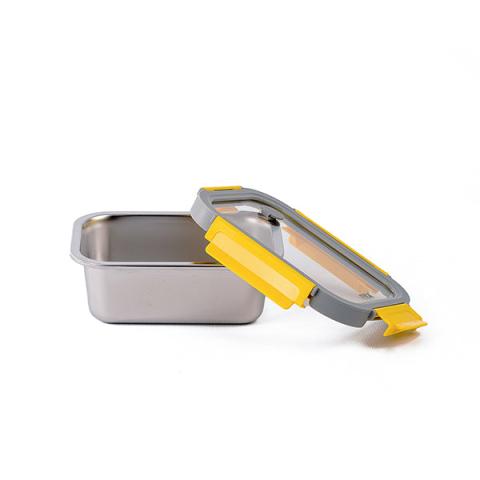 Boîte de conservation en inox rectangulaire 800 ml compatible micro-ondes Pika Boîte de conservation en inox rectangulaire 800 ml compatible micro-ondes Pika