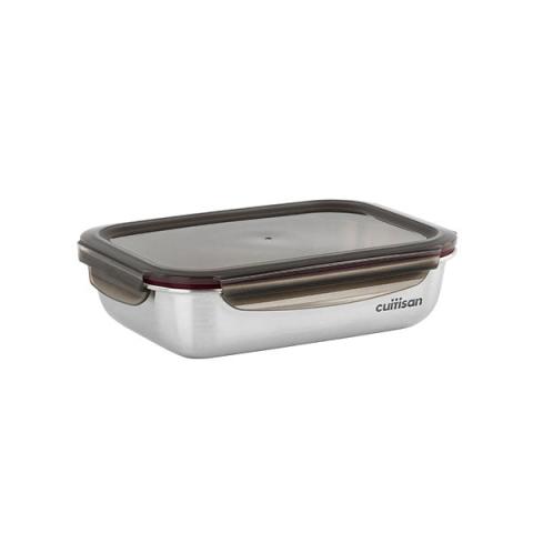 Boîte de conservation rectangulaire en inox 1900 ml compatible micro-ondes Cuitisan