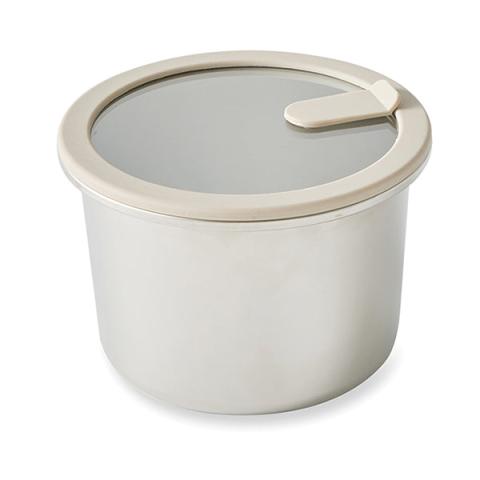 Boîte de conservation ronde en inox avec couvercle en verre 1500 ml compatible micro-ondes Mathon