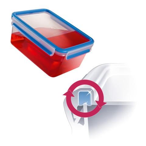 Boîte rectangle Clip & Close bleu 2,3 L Emsa