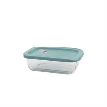 Boite rectangle en verre avec couvercle en silicone vert 0,6 L Point Virgule Boite rectangle en verre avec couvercle en silicone vert 0,6 L Point Virgule