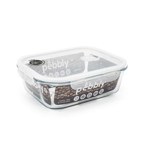 Boîte rectangulaire en verre 2,25 L Pebbly
