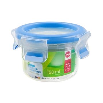 Boîte ronde Clip & Close bleu 0,15 L Emsa