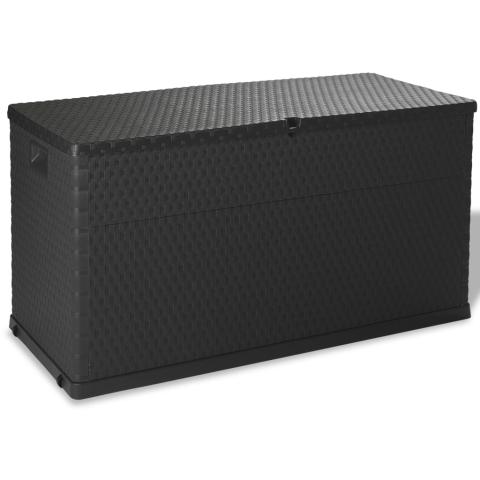 Boîte de stockage de jardin 120 x 56 x 63 cm pp rotin anthracite 02_0013134