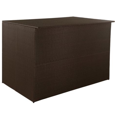 Boîte de stockage de jardin 150 x 100 x 100cm résine tressée marron 02_0013137