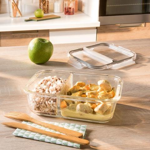 Boîte en verre borosilicate 2 compartiments 950 ml Mathon Boîte en verre borosilicate 2 compartiments 950 ml Mathon