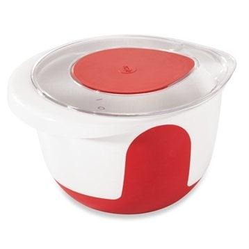 Bol à mixer avec couvercle 3 L blanc rouge Emsa