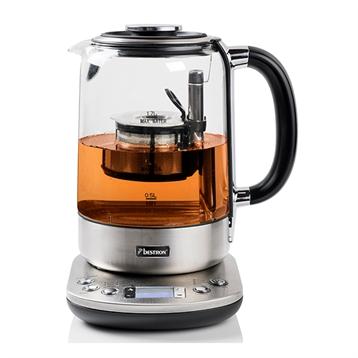 Bouilloire théière numérique sans fil 1,7L inox Bestron Bouilloire théière numérique sans fil 1,7L inox Bestron