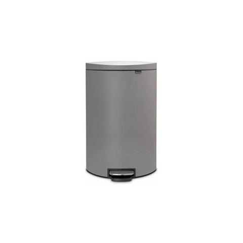 Brabantia - 119620 - Poubelle à pédale Flatback+, 40 litres, Mineral Concrete Grey
