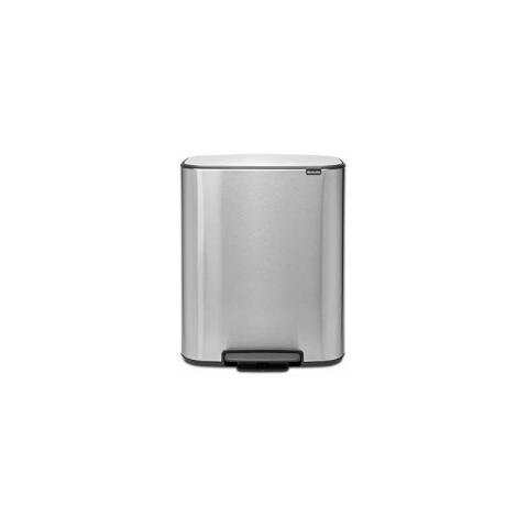 Brabantia - 211324 - Poubelle à pédale Bo, avec 1 seau intérieur, 60L - Acier antitr...