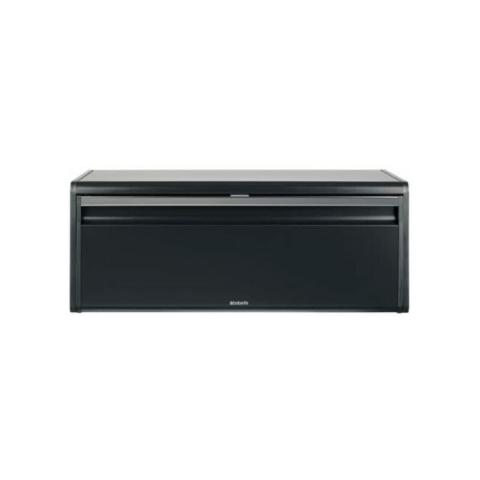 Brabantia - 333484 - Boîte à pain avec couvercle à charnières, noir (noir mat), 46,5 x 25 x 25 x 18,7 cm