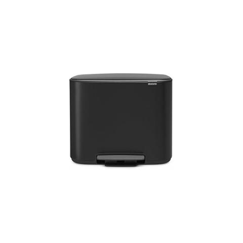 Brabantia - Bo Pedal - Poubelle, acier inoxydable, noir, 36 litres