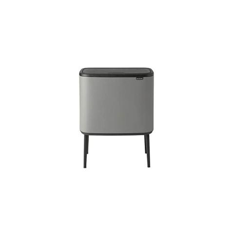 Brabantia - Bo Touch Bin Poubelle, plastique en acier allié, gris béton minéral, 3 x 11 l