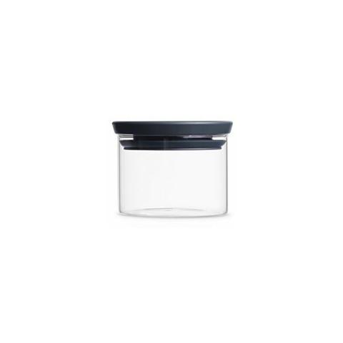 Brabantia Bocal En Verre Empilable Avec Couvercle Gris Foncé, Boîte De Conservation Alimentaire En V