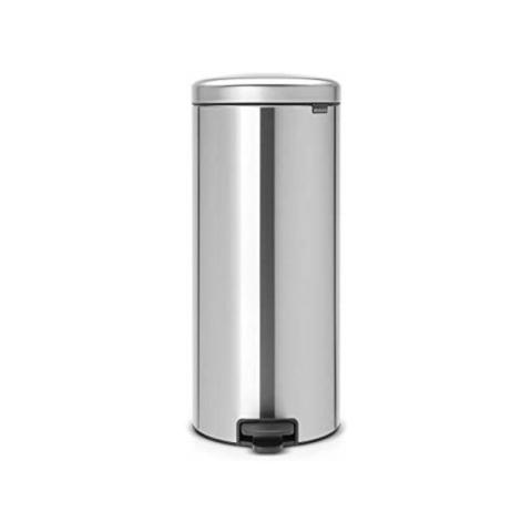 Brabantia Newicon-Trash Bin with Pedal, 30 l, Colour Fpp Stainless Steel, Matt Steel Anti-Fingerprint