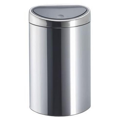 Brabantia - Poubelle 40 litres Touch Bin ovale inox brillant