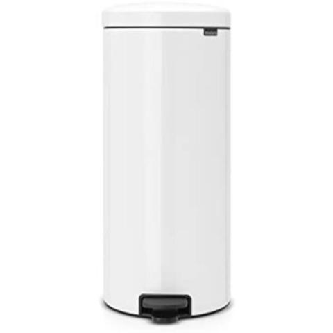 Brabantia - Poubelle blanche 30 litres ronde à pédale