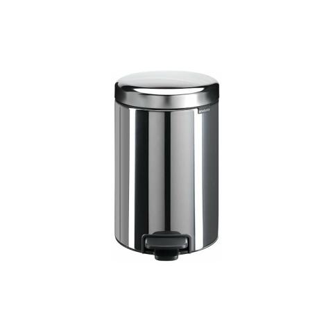 Brabantia - Poubelle inox 12 litres ronde à pédale - Inox