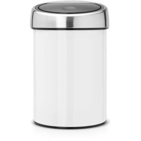 Brabantia - Poubelle Murale Touch Bin Blanc 3L - Blanc