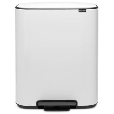 BRABANTIA Poubelle à pédale 2 x 30 L Blanche - Bo 211447