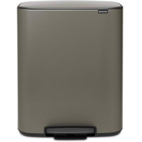 BRABANTIA Poubelle à pédale 2 x 30 L Platinium - Bo