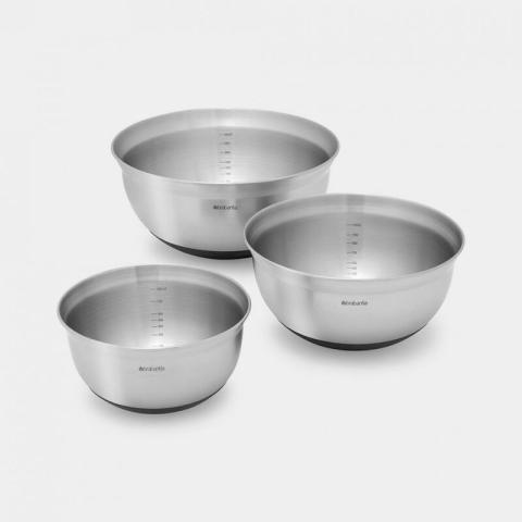 Brabantia - set de 3 bols 1/1 6/3LT en acier inoxydable