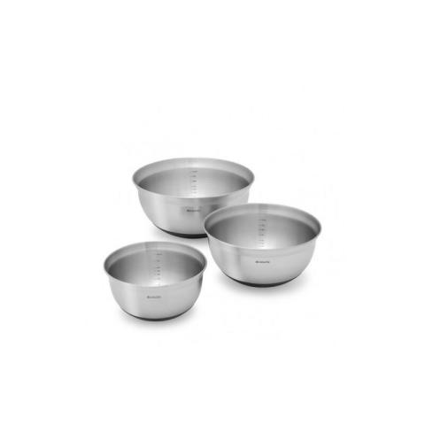 Brabantia - Set de 3 bols mixeurs acier mat noir (1+1.6+3L) (363900)