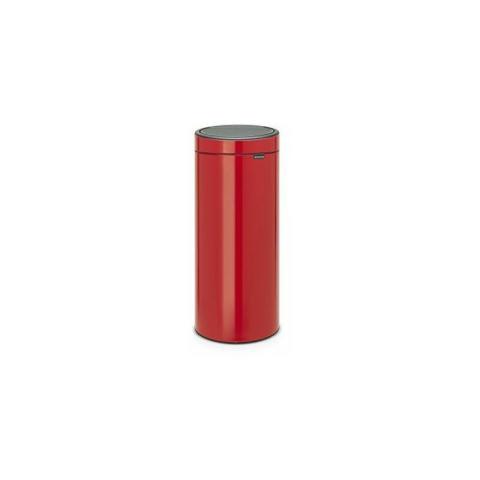 Brabantia Touch Bin, 30L Rond Plastique, Acier inoxydable Rouge Brabantia Touch Bin, 30L Rond Plastique, Acier inoxydable Rouge