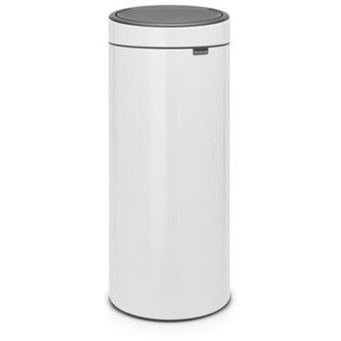 Brabantia Touch Bin Poubelle, 30 litres, blanc, 32 x 29,5 x 72 cm