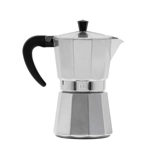 Cafetière moka Hola argentée 6 tasses en Aluminium BOJ