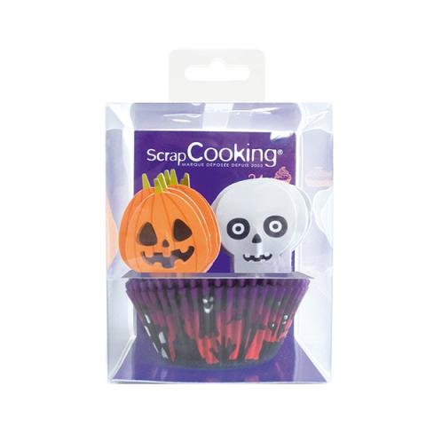 Caissettes et cake toppers Halloween 24 pièces Scrapcooking Caissettes et cake toppers Halloween 24 pièces Scrapcooking