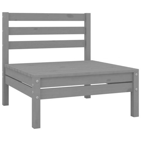 Canapé central de jardin 63,5 x 63,5 x 62,5 cm bois de pin massif gris 02_0013203