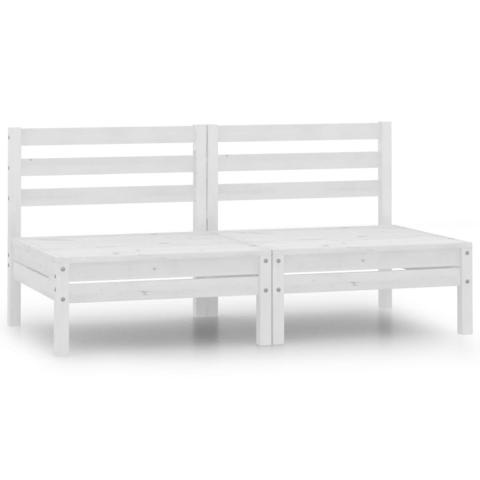 Canapés centraux de jardin 2 pièces blanc bois de pin massif 02_0013298
