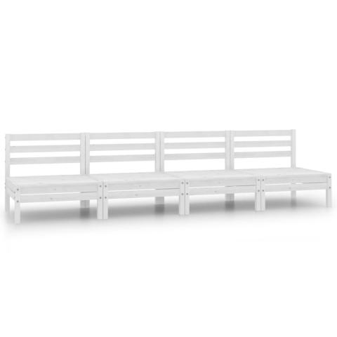Canapés centraux de jardin 4 pièces blanc bois de pin massif 02_0013304
