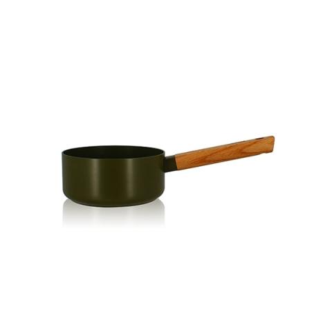 Casserole Ector induction aluminium revêtu manche en bois 16 cm vert Ogo