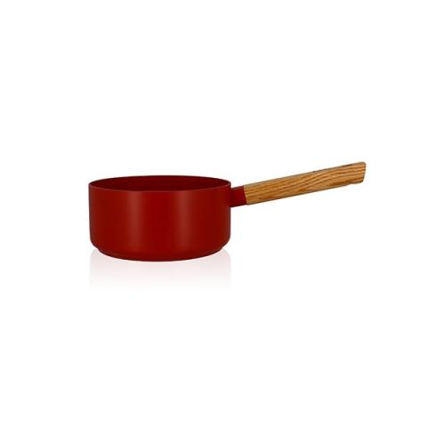 Casserole Ector induction aluminium revêtu manche en bois 18 cm rouge Ogo