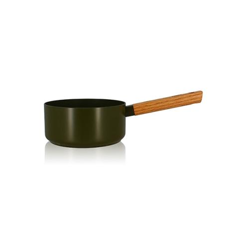 Casserole Ector induction aluminium revêtu manche en bois 18 cm vert Ogo Casserole Ector induction aluminium revêtu manche en bois 18 cm vert Ogo