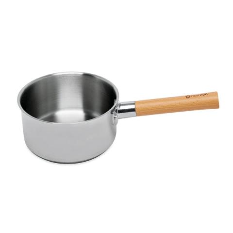 Casserole inox manche bois Natural'Inox 18 cm Mathon