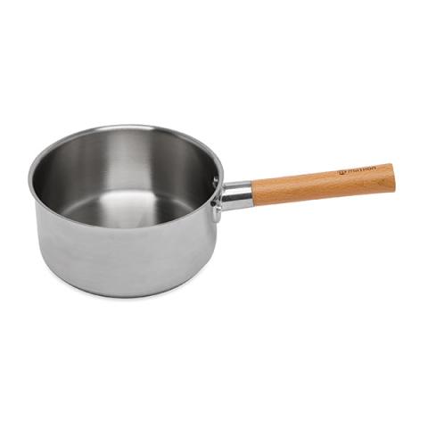 Casserole inox manche bois Natural'Inox 20 cm Mathon