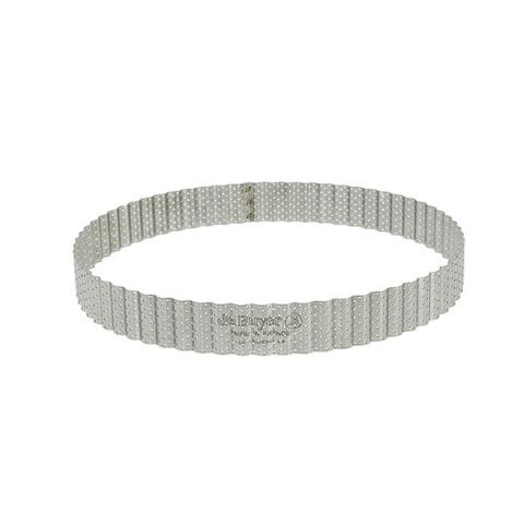 Cercle à tarte perforé cannelé acier inoxydable 20 cm De Buyer