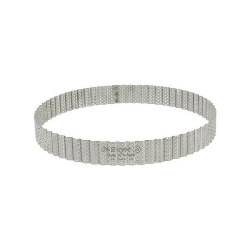 Cercle à tarte perforé cannelé acier inoxydable 24 cm De Buyer