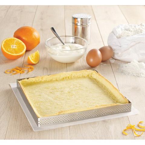 Cercle à tarte perforé carré 17,5 cm De Buyer Cercle à tarte perforé carré 17,5 cm De Buyer