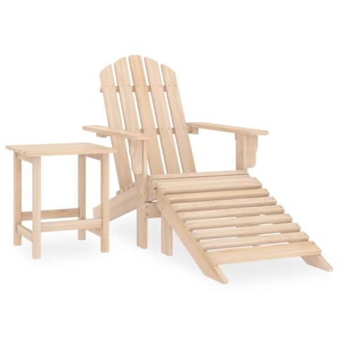 Chaise de jardin adirondack avec repose-pied et table sapin 02_0013328 Chaise de jardin adirondack avec repose-pied et table sapin 02_0013328