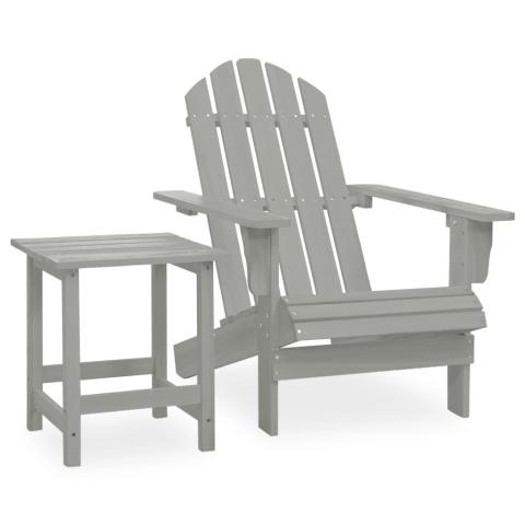 Chaise de jardin avec table bois de sapin gris 02_0013329 Chaise de jardin avec table bois de sapin gris 02_0013329