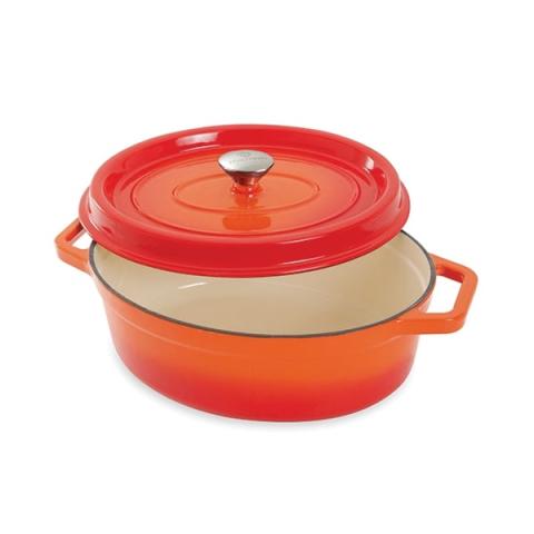 Cocotte en fonte orange ovale 33 cm 6 L Mathon Cocotte en fonte orange ovale 33 cm 6 L Mathon