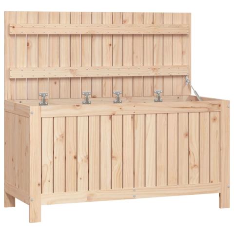 Coffre boîte meuble de jardin rangement 115 x 49 x 60 cm bois massif de pin 02_0013001