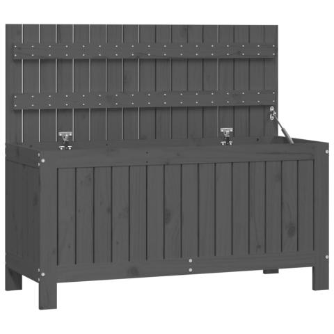 Coffre boîte meuble de jardin rangement 115 x 49 x 60 cm bois de pin gris 02_0013078